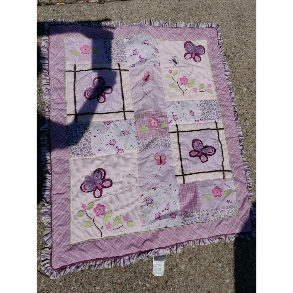 Cocalo Baby Crib Quilt Lavender Butterfly Sugar Plum - Picture 2 of 8